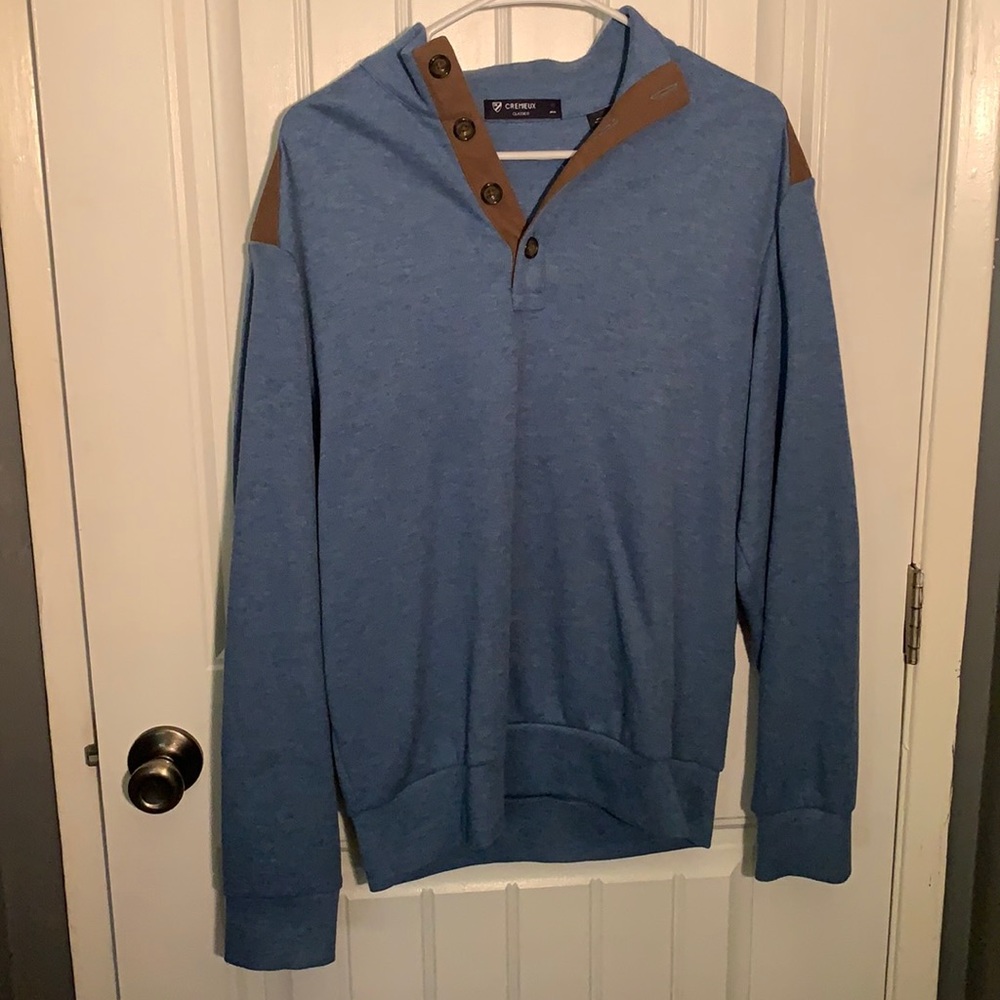 Cremieux Crew neck button up